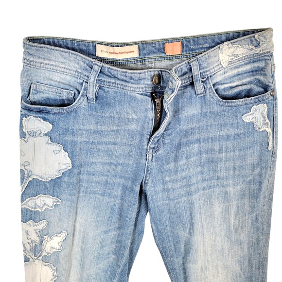 Anthropologie Pilcro and the Letterpress Women's Skinny Jeans 27 Floral Applique - Picture 5 of 11